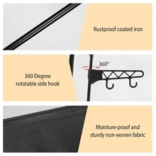 Clothes Rack Heavy Duty Wardrobe Hanger Garment Storage Stand Closet Organizer - Black - View 2