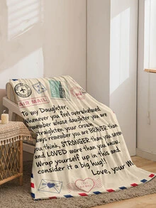 1入組女兒用法蘭絨毯子，男女皆宜 - 彩色 - 查看 3