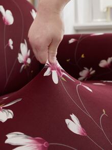 Bọc Ghế Sofa Lụa Sữa Bọc Hoàn Toàn Chống Bụi Với Một Vỏ Gối Phù Hợp Làm Quà Tặng - Màu Đỏ Sâu - Xem 4