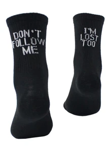 1 par de calcetines tipo media de moda callejera con letra, minimalistas y prácticos multifuncionales