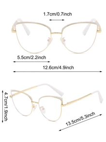 1件装女士不锈钢猫眼弹簧铰链时尚透明眼镜配件