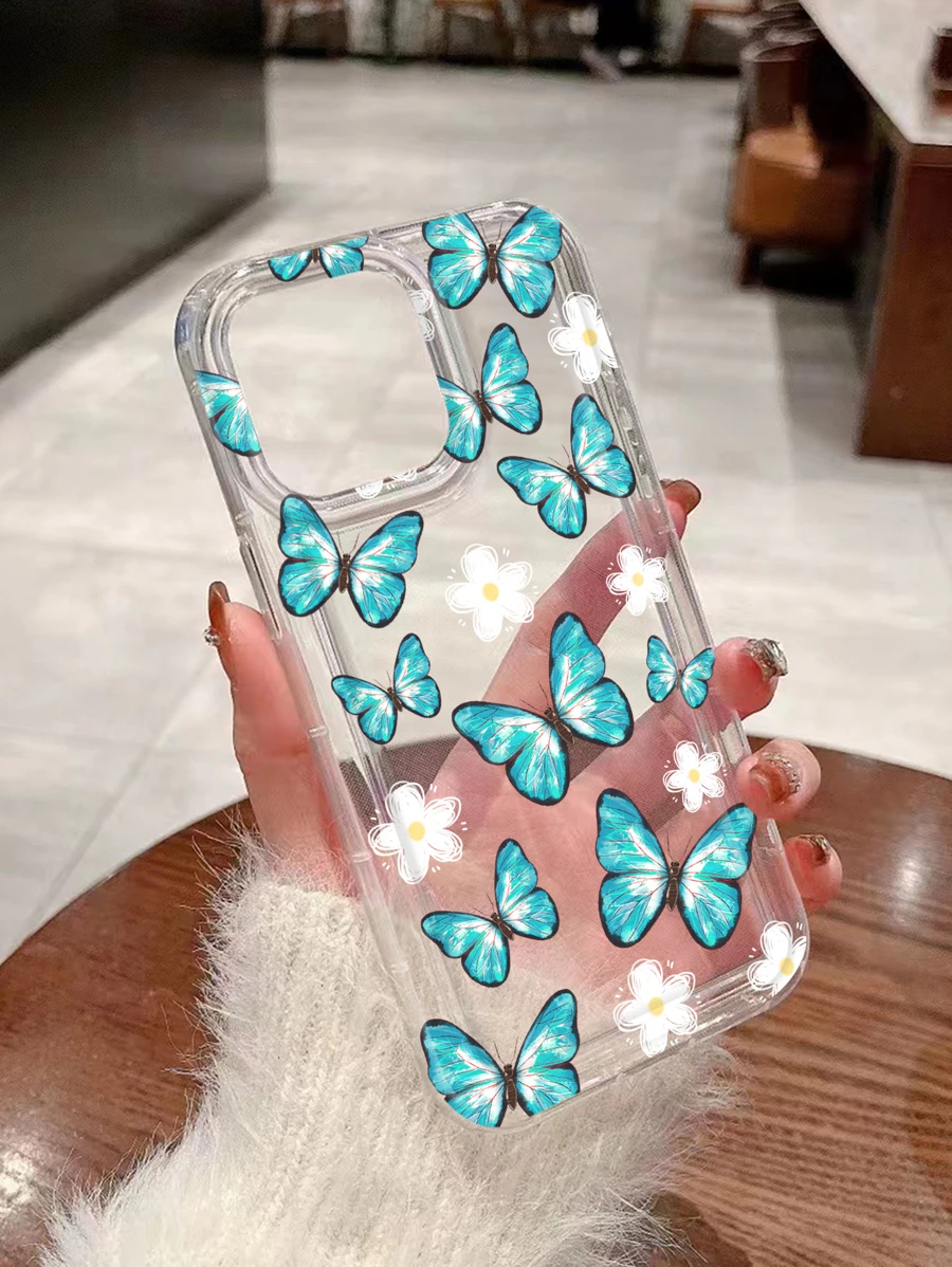 Coque De Téléphone Transparente Motif Papillon - Transparent - Voir 1