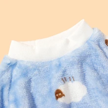 1pc Cartoon Sheep Pattern Coral Fleece Pet Two Legs Hoodie, Suitable For Cats And Dogs In Autumn And Winter - Blue - View 8