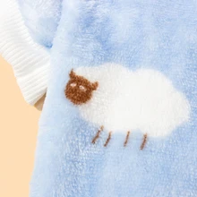 1pc Cartoon Sheep Pattern Coral Fleece Pet Two Legs Hoodie, Suitable For Cats And Dogs In Autumn And Winter - Blue - View 9