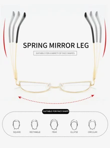 1件装女士不锈钢猫眼弹簧铰链时尚透明眼镜配件