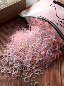 2000 piezas Lazos de pelo desechables simples para niñas, accesorios de pelo casuales para uso diario - Multicolor - Ver 2