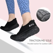 Walking Shoes For Women Arch Support Comfort Lightweight Slip On Sneakers With Memory Foam - 黑色 - 查看 5
