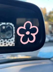 3入組花朵圖案防水汽車貼紙 - 粉色 - 查看 2