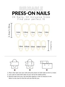 24 uñas postizas cortas de almendra reutilizables, diseño de estilo francés asimétrico en color verde puro, forma de almendra en espiral media en color verde esmeralda, diseñado específicamente para damas, niñas y estudiantes, incluye 1 pegamento de gelatina y 1 lima de uñas (color aleatorio) - Multicolor - Ver 6