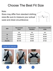 JINGBA SUPPORT (Se recomienda pedir 2 tallas talla grande) Soporte de hombro deportivo universal, corrector de postura para la espalda superior - Blanco - Ver 3