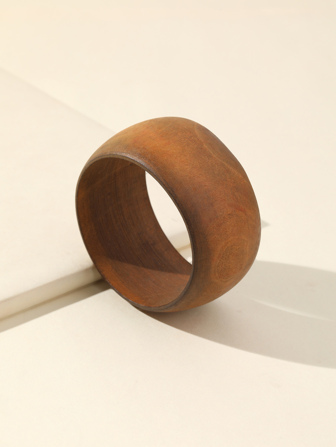 1入組復古木手鐲適合女士日常裝飾