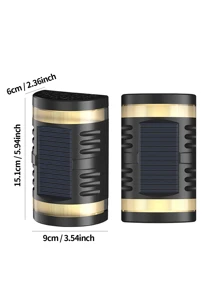 1pc Plastic Solar Wall Lamp, Modern Two Tone Waterproof Solar Wall Mounted Light For Garden, Outdoor Garden Lighting For Pathway, Yard, Patio - Apricot - View 4