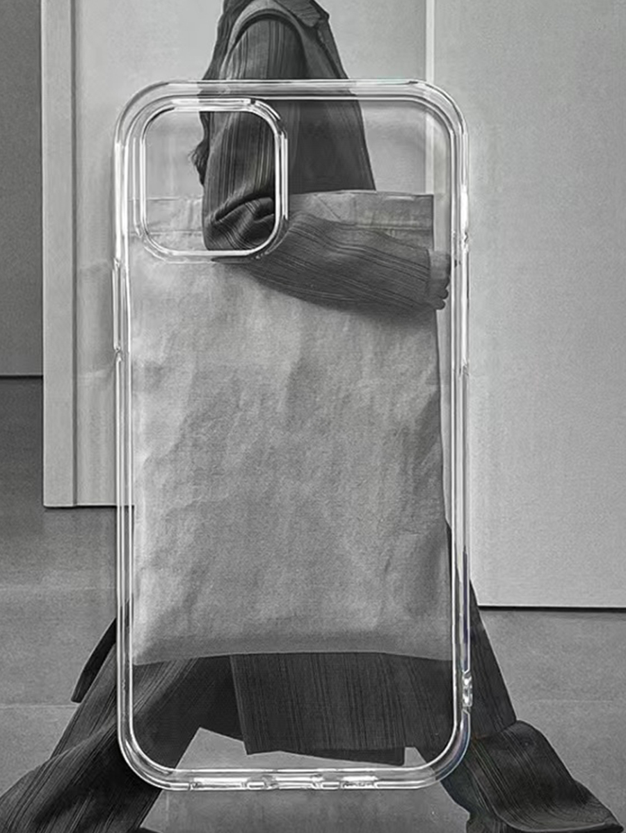 1pc Classic Transparent Soft Cellphone Case With Large Hole Compatible