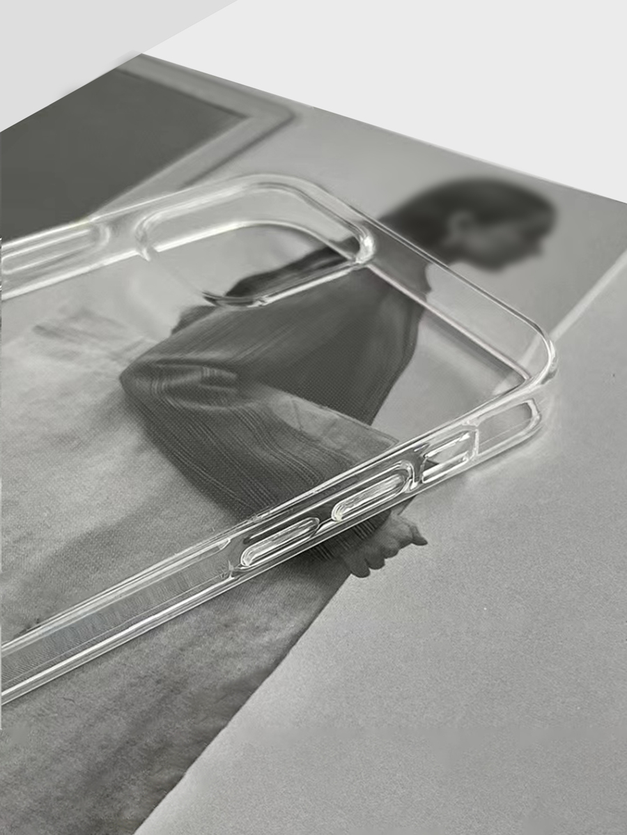 1pc Classic Transparent Soft Cellphone Case With Large Hole Compatible