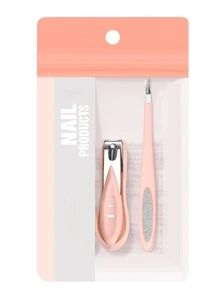 Bộ dao làm móng bao gồm dụng cụ tẩy biểu bì, dũa mài móng và dao làm móng - Hồng - Xem 7