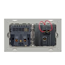 1 pieza vidrio templado eléctrico enchufe , moderno USB Type-C eléctrico salida para casa - Gris - Ver 2