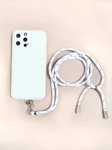 可調節斜肩包手機掛繩帶固定卡夾 - 白色 - 查看 4