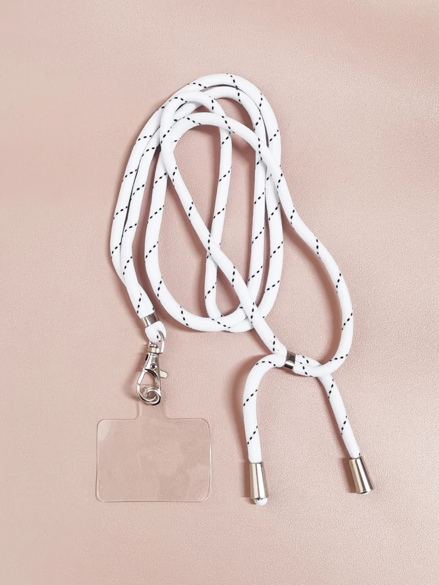 可調節斜肩包手機掛繩帶固定卡夾 - 白色 - 查看 1