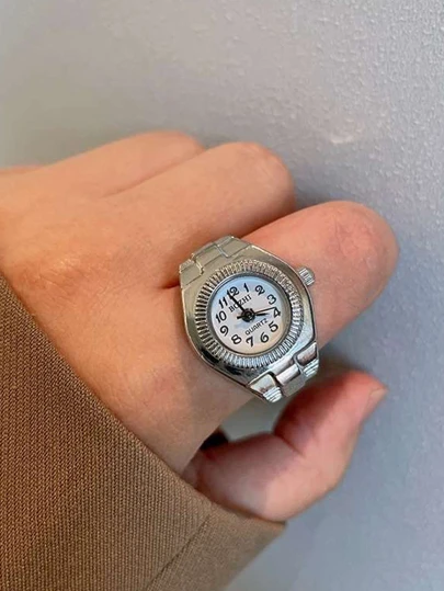 1pc Ring-Shaped Dial Quartz Watch With Arabic Numerals, INS Style, For Women As A Gift For Students Returning To School