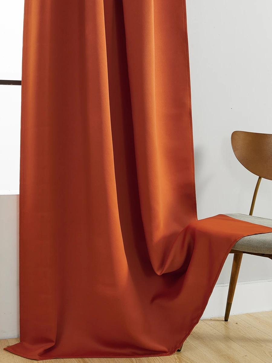 素色1片遮光窗簾 - 亮橙色 - 查看 1