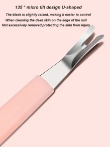 Bộ dao làm móng bao gồm dụng cụ tẩy biểu bì, dũa mài móng và dao làm móng - Hồng - Xem 3