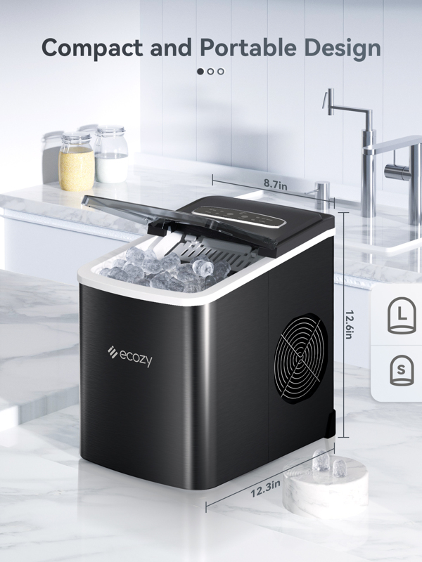 ecozy Nugget Ice Maker Countertop Chewable Pellet Ice in 5 Minutes
