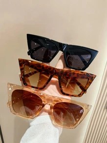 3 副塑料镜框猫眼眼镜，男女皆宜，适合街头、旅行、海滩、运动、驾驶、节日、电子音乐节、户外、夏季、家庭出游、优雅装扮、度假氛围、运动、派对、户外活动、街头风格、钓鱼、度假的时尚配饰