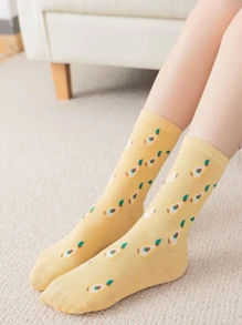 Fruit Print Crew Socks - Multicolor - View 2
