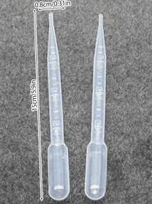 10pcs Disposable Plastic Graduated Dropper - White - View 2