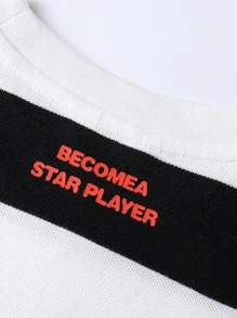 Annil Maglietta estiva a manica corta per ragazzi, casual a blocchi di colore, strisce alla moda, girocollo, top per bambini