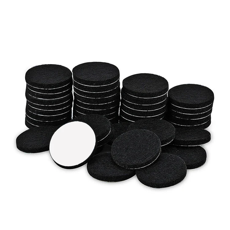Felt Furniture Pads 50pcs 25mm Round Pads Self Adhesive Heavy Duty Felt Fiber Pads for Chair Table Sofa Legs Floor Protection Black SHEIN