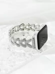 1 件女式银色时尚金属可拆卸手链表带 45/49/38/40/41/42/44 毫米，兼容 Apple Watch Ultra/SE/8/7/6/5/4/3/2/1 - 銀色 - 查看 5