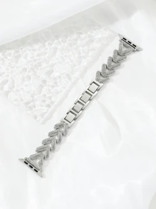 1 件女式银色时尚金属可拆卸手链表带 45/49/38/40/41/42/44 毫米，兼容 Apple Watch Ultra/SE/8/7/6/5/4/3/2/1 - 銀色 - 查看 3