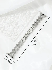 1 件女式银色时尚金属可拆卸手链表带 45/49/38/40/41/42/44 毫米，兼容 Apple Watch Ultra/SE/8/7/6/5/4/3/2/1 - 銀色 - 查看 2