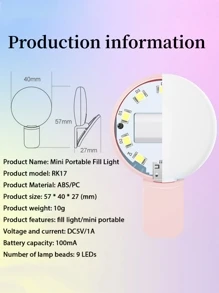 Clip-on Phone Selfie Light - Pink - View 5