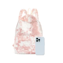 Mochila informal de gran capacidad, bolsa de viaje simple y ligera con diseño degradado, mochila escolar para estudiantes y adolescentes chicas - Rosa - Ver 5