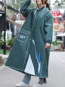 1 pieza EVA Ropa de lluvia , moderno verde Chubasquero para exterior - Verde - Ver 2