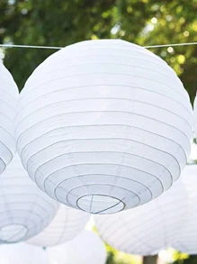 4 piezas Lampara de papel liso - Blanco - Ver 2