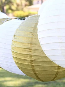 4 piezas Lampara de papel liso - Blanco - Ver 5