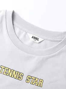 Annil Áo thun thể thao không tay cổ tròn cho bé trai, thích hợp mặc mùa hè, thấm hút mồ hôi và thoáng khí. - Màu Xám nhạt - Xem 4