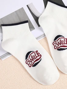 10pairs Men Letter Graphic Ankle Socks - Multicolor - View 3