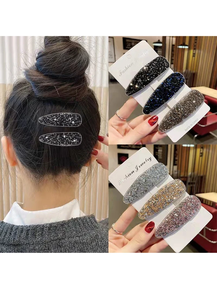 2個 ロイヤル ラインストーン装飾ヘアクリップ クロークリップ ヘア