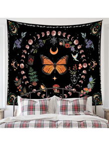 Tapiz con estampado de mariposa - Multicolor - Ver 1