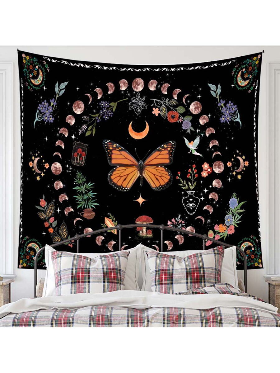 Tapiz con estampado de mariposa - Multicolor - Ver 1