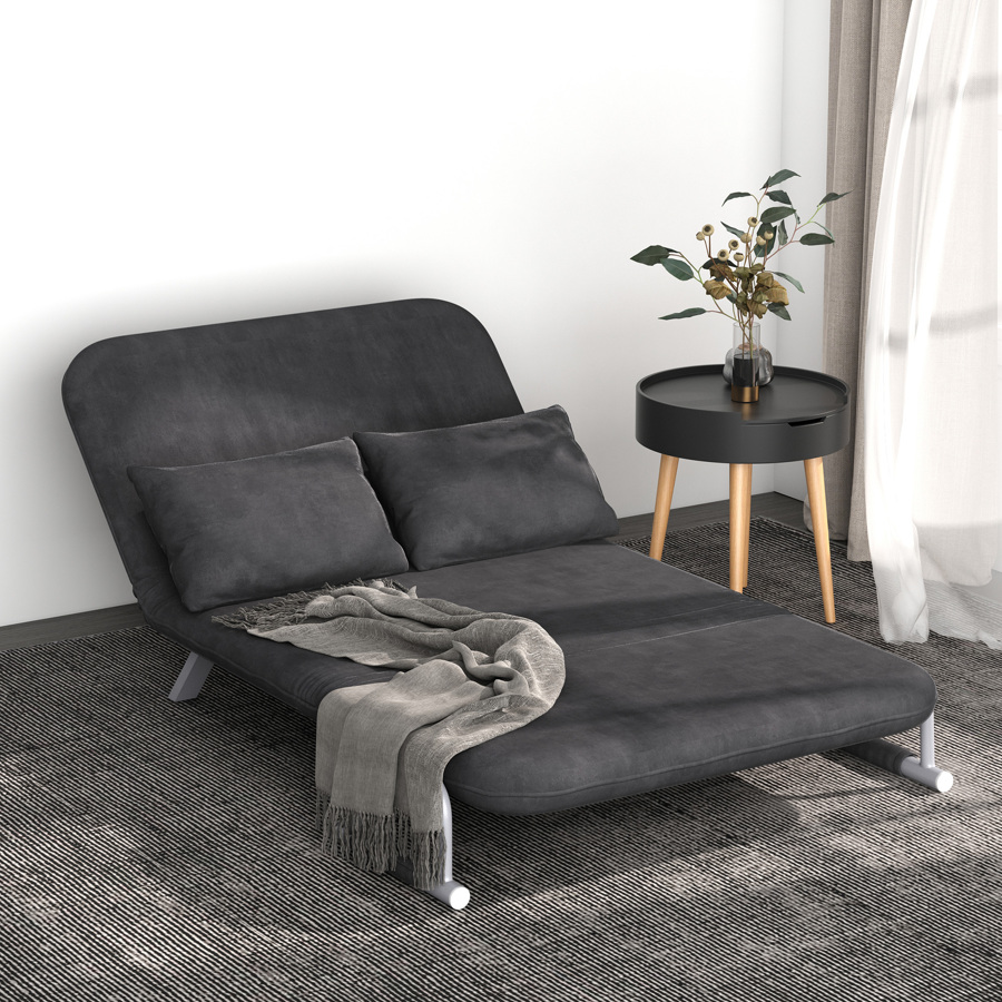 Small Sofa Couch Futon With Fold Up Bed And Adjustable Backrest