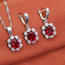 4 件套經典方晶鋯石鑲嵌珠寶套裝,附耳環、戒指、吊墜和項鍊,適合婚禮女士