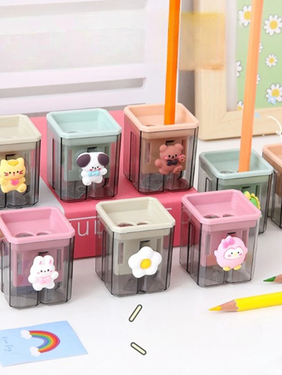 1 pieza Sacapuntas al azar con estampado de dibujos animados - Multicolor - Ver 1