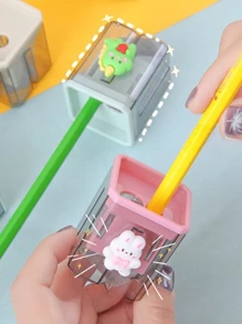 1 pieza Sacapuntas al azar con estampado de dibujos animados - Multicolor - Ver 4