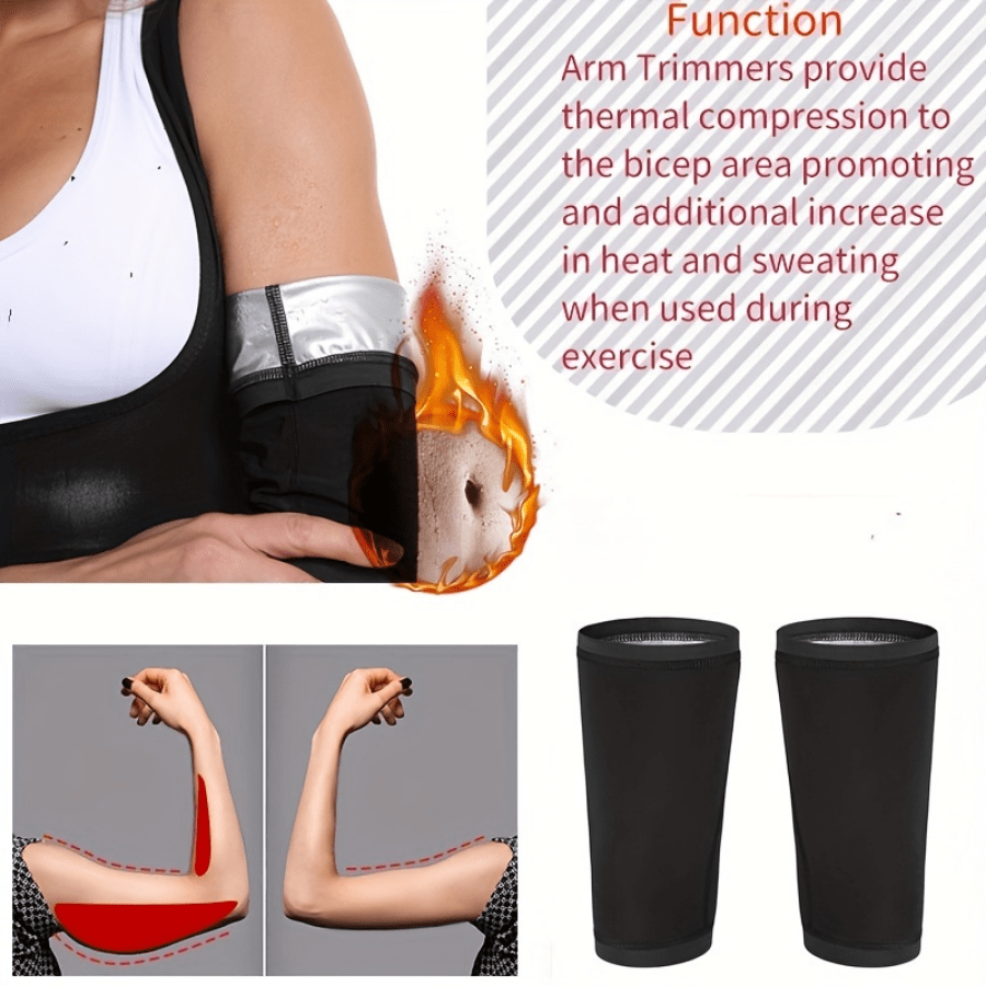 Lose Arm Fat Fast with Sauna Arm Trimmer, Sweat Bands, and Sauna