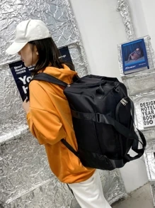 旅行包，双肩背包，极简旅行背包，干湿分离设计，适合户外旅行，女士旅行背包，防水休闲日用背包，带鞋仓 - 黑色 - 查看 3